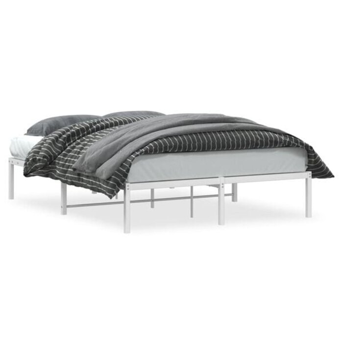 Vidaxl Metall-Bettgestell 140x190 cm Weiß - Stabil & Zeitlos - Jetzt bis zu 34% sparen