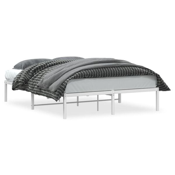 Vidaxl Metall-Bettgestell 140x190 cm Weiß - Stabil & Zeitlos - Jetzt bis zu 34% sparen