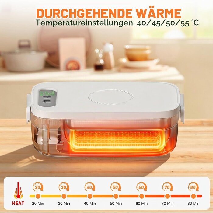 Kabellose elektrische Lunchbox 1L mit 14.000 mAh - bis zu 28% Rabatt sparen