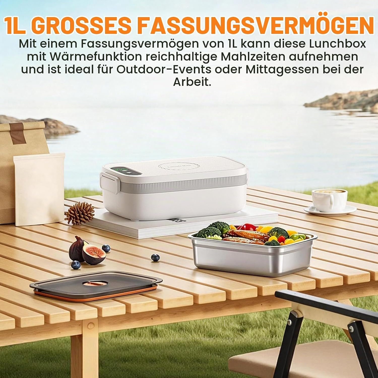 Kabellose elektrische Lunchbox 1L mit 14.000 mAh - bis zu 28% Rabatt sparen