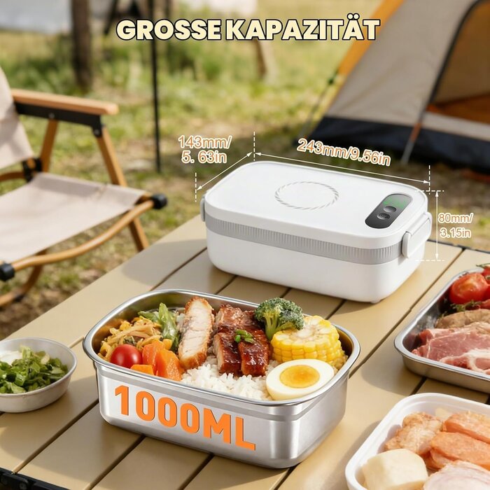 Kabellose elektrische Lunchbox 1L mit 14.000 mAh - bis zu 28% Rabatt sparen