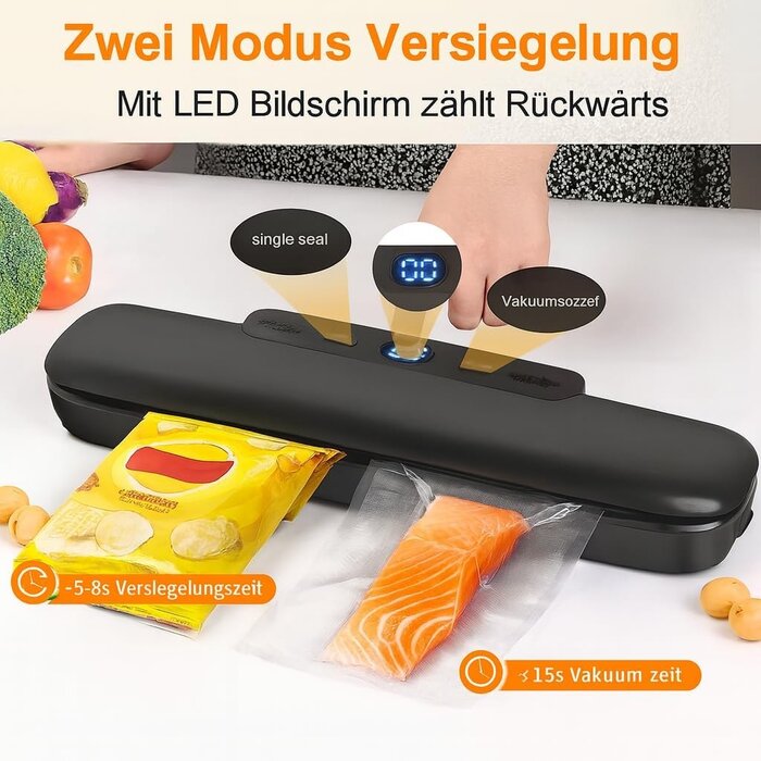 Vakuumiergerät Schwarz, kompakt & effizient - bis zu 31% Rabatt im Outlet