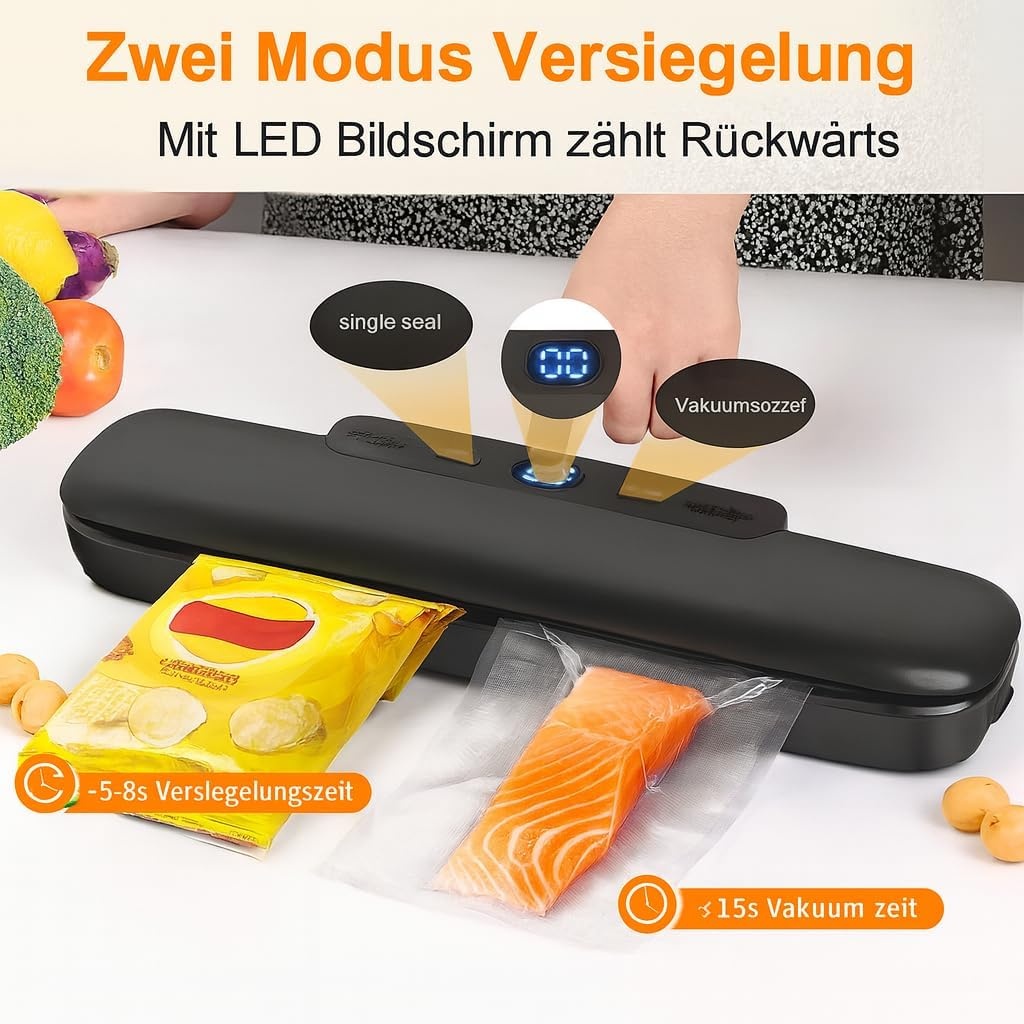 Vakuumiergerät Schwarz, kompakt & effizient - bis zu 31% Rabatt im Outlet