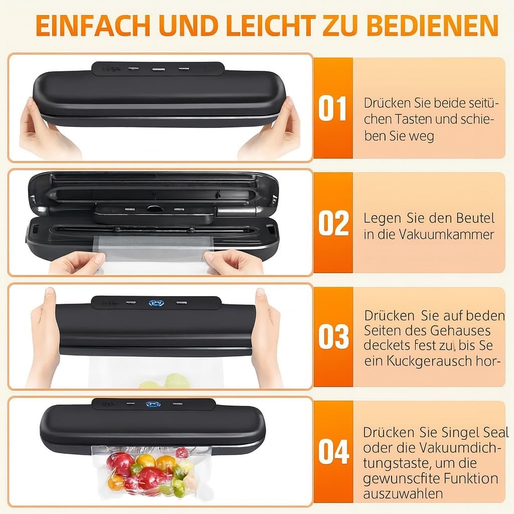 Vakuumiergerät Schwarz, kompakt & effizient - bis zu 31% Rabatt im Outlet