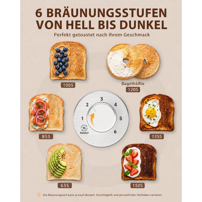 2-Scheiben-Toaster mit LED-Timer & 6 Bräunungsstufen - bis zu 27% sparen