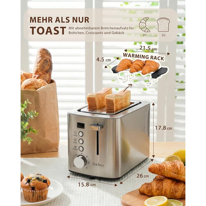 2-Scheiben-Toaster mit LED-Timer & 6 Bräunungsstufen - bis zu 27% sparen