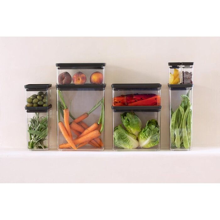 Vorratsdosen-Set, 3-tlg., stapelbar, 1,5L & 3,5L, dunkelgrau - bis zu 32% sparen