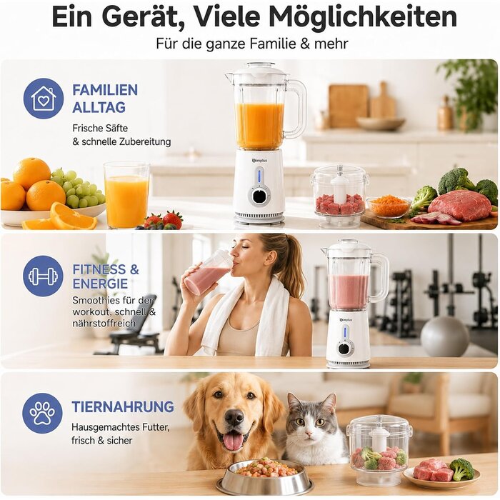 3-in-1 Standmixer & Zerkleinerer - Vielseitiger Küchenhelfer, bis zu 33% sparen