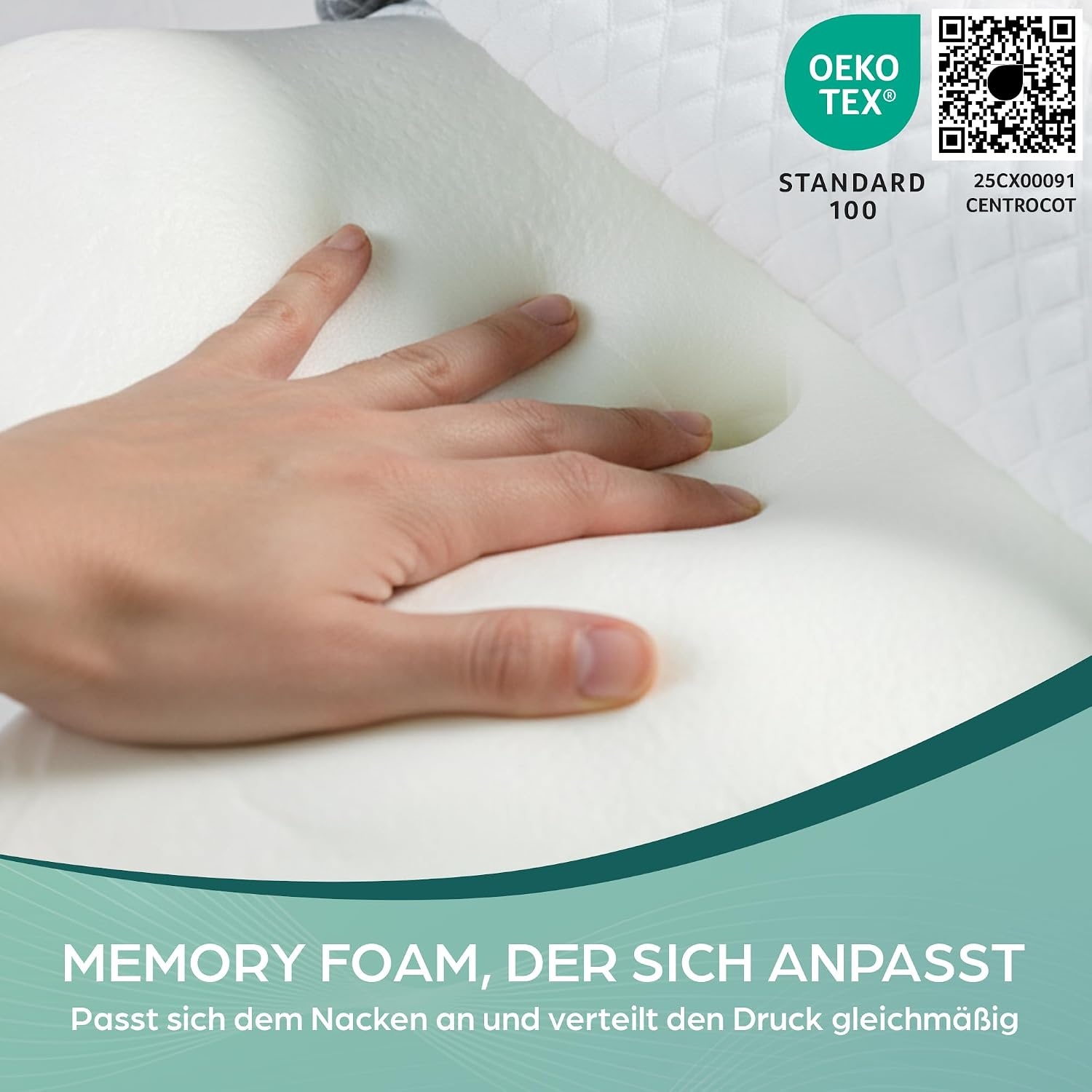 Ergonomisches Nackenkissen Memory Foam 62x40cm - bis zu 33% reduziert