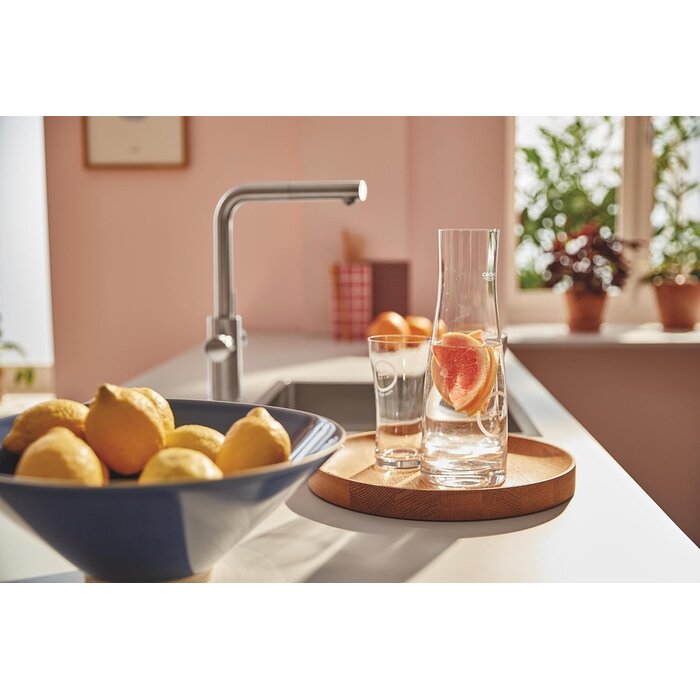 Wasserkaraffe 1 Liter mit Edelstahldeckel & Sieb - bis zu 32% reduziert