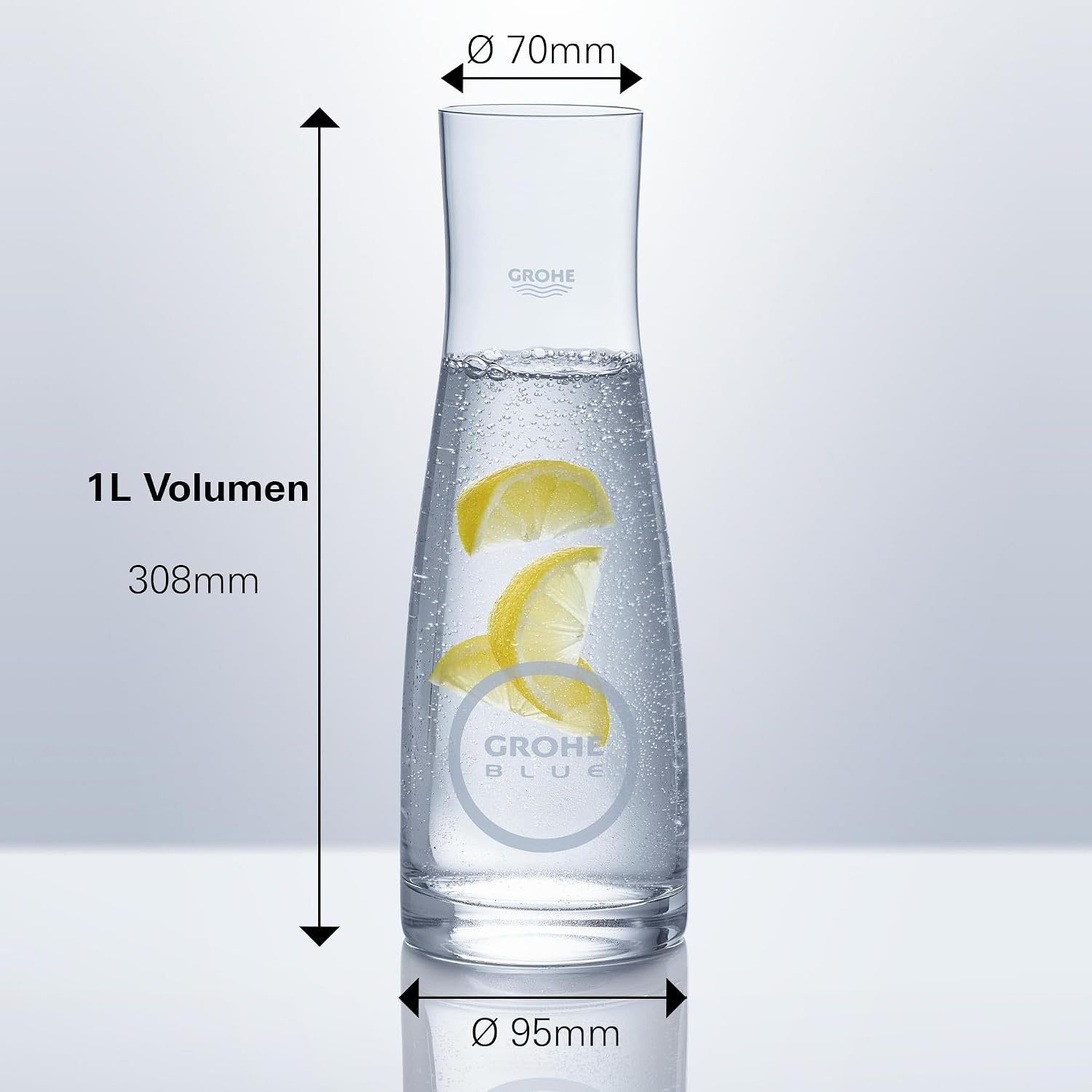 Wasserkaraffe 1 Liter mit Edelstahldeckel & Sieb - bis zu 32% reduziert
