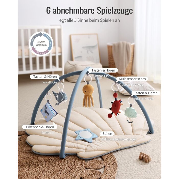 Luxus Baby-Spieldecke Boho Ozean - 103x96 cm - bis zu 33% Rabatt