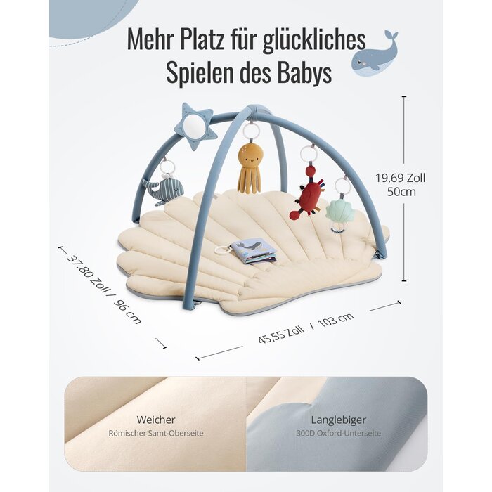 Luxus Baby-Spieldecke Boho Ozean - 103x96 cm - bis zu 33% Rabatt
