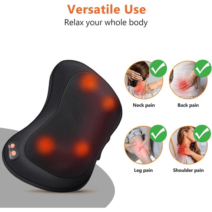 Elektrisches Shiatsu-Massagekissen mit Wärme - Jetzt bis zu 32% sparen
