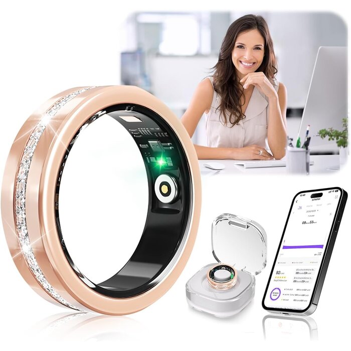 Eleganter Smart Ring mit Diamanten - Fitness-Tracker bis zu 58% günstiger
