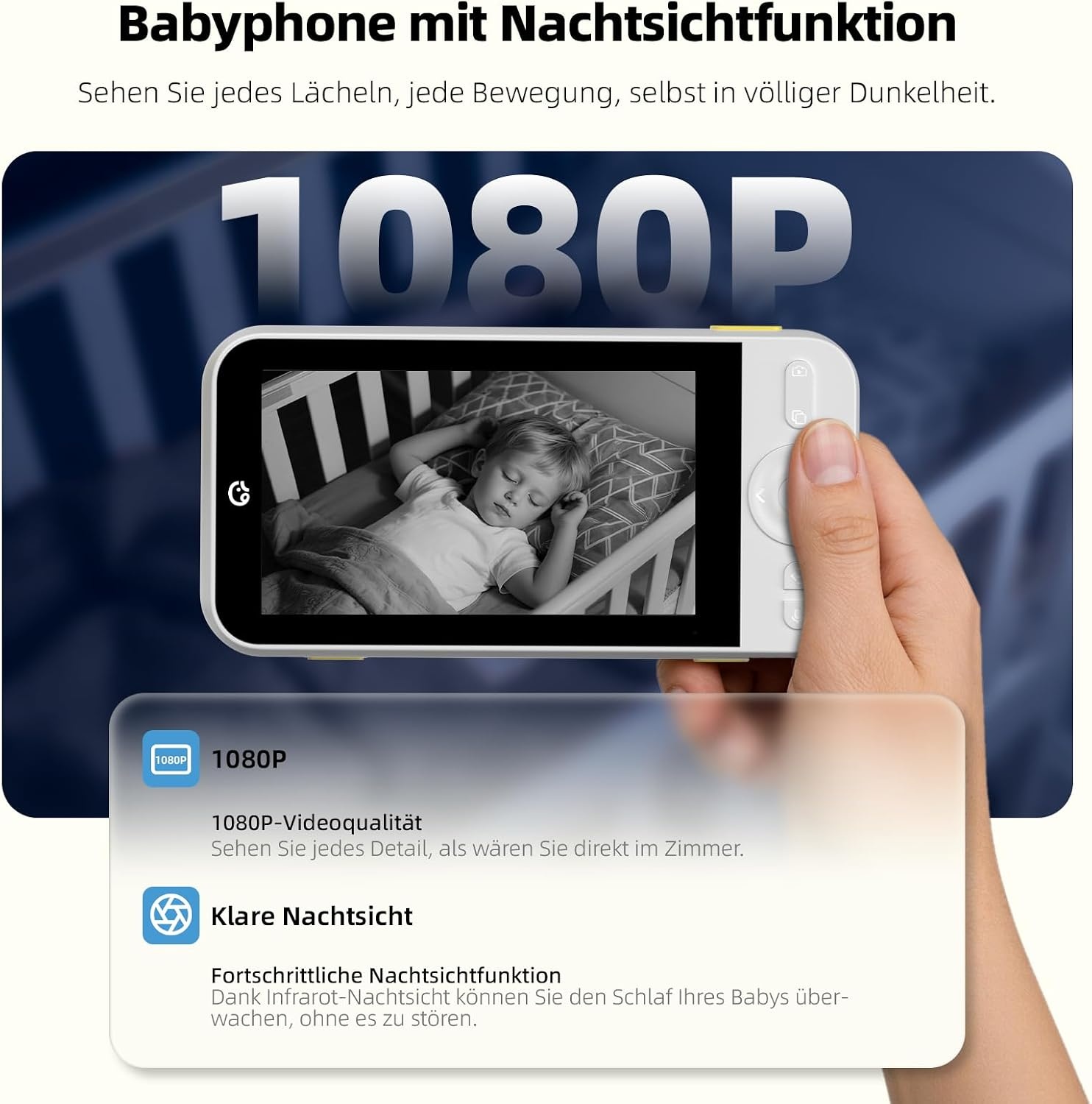 2K UHD Babyphone mit KI-Überwachung & 5 Zoll Display - bis zu 39% Rabatt