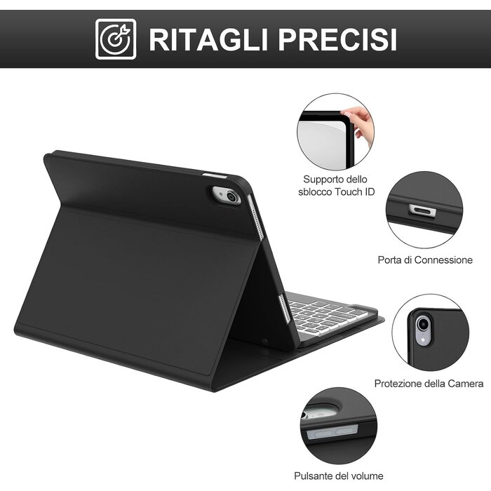 Jademall iPad 10. Gen Tastaturhülle (10,9 Zoll) - Italienisch QWERTY - bis zu 27% Rabatt