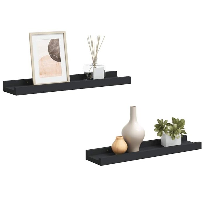 Vidaxl Set aus 2 Wandregalen für Bilder, 40 cm, Schwarz - jetzt bis zu 30% reduziert