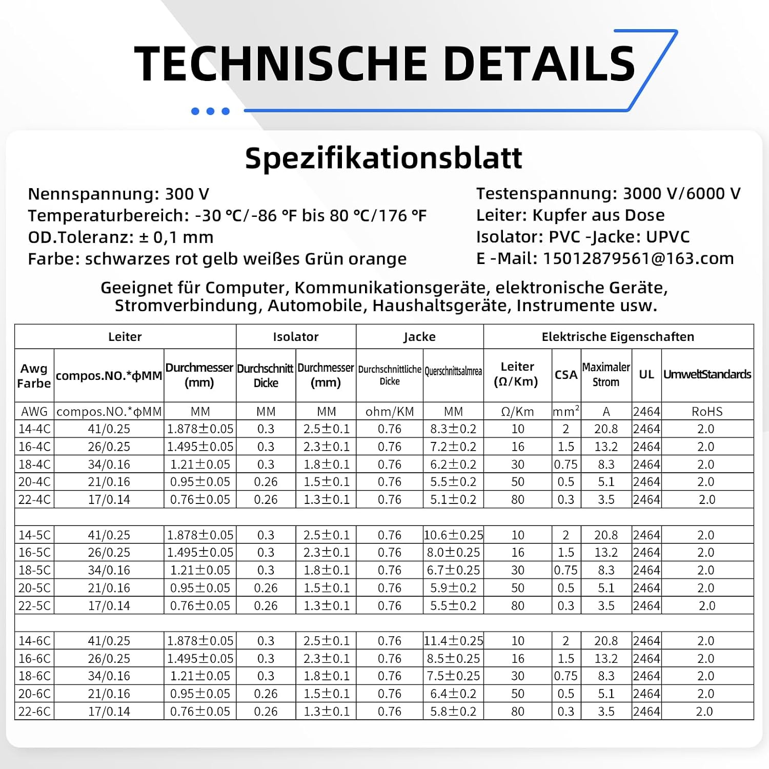 4-adriges Niederspannungskabel 14AWG - 9,14m - Bis zu 32% günstiger im Outlet
