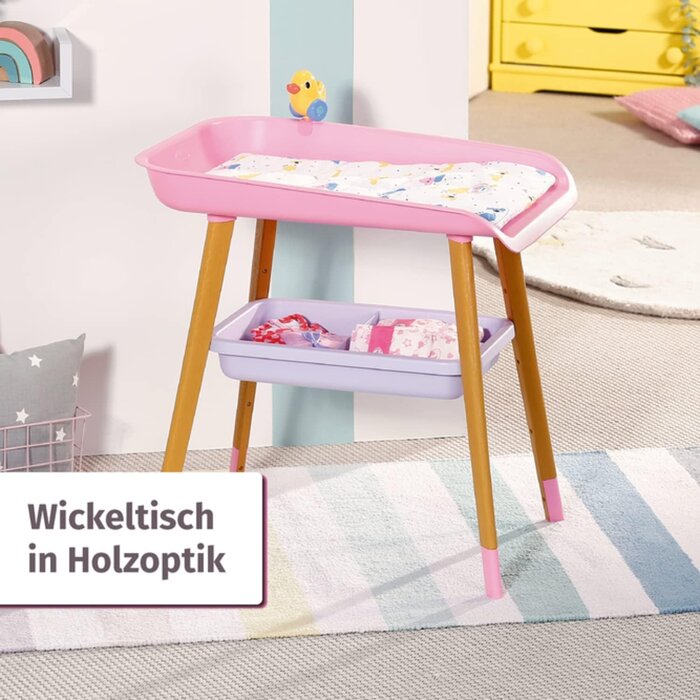 Puppen-Wickeltisch aus Holz - Skandinavisches Design, bis zu 32% sparen