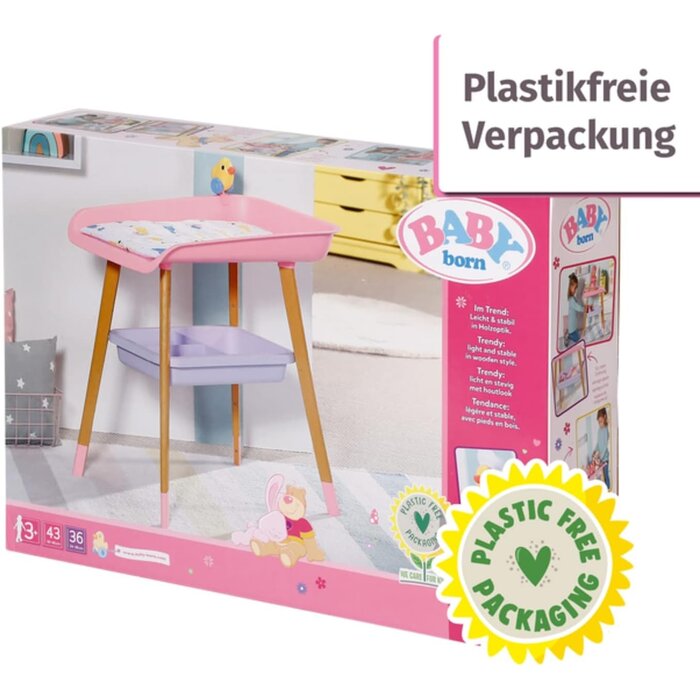 Puppen-Wickeltisch aus Holz - Skandinavisches Design, bis zu 32% sparen