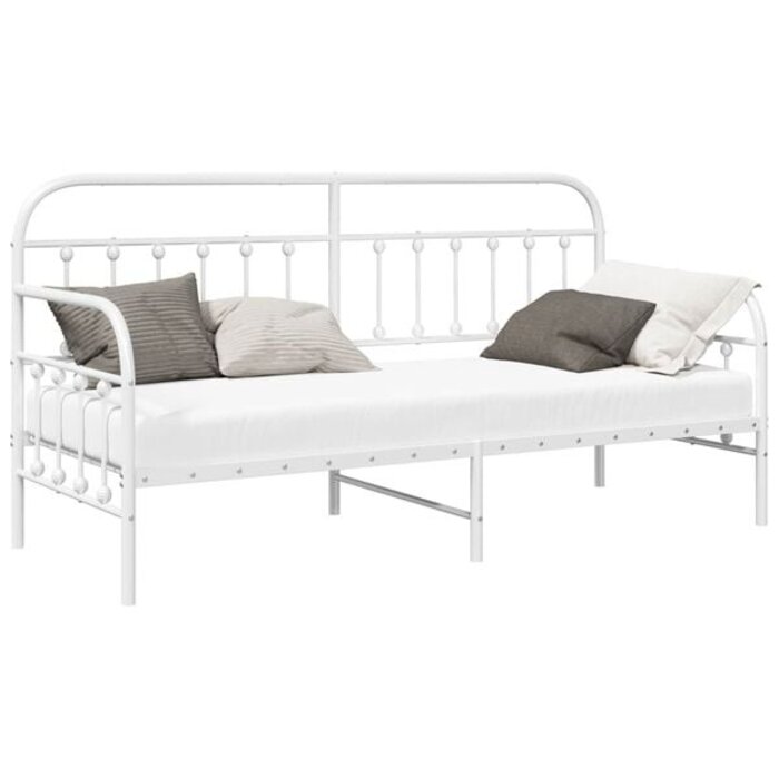 Minimalistisches Tagesbett aus Stahl, Weiß, 75x190 cm - bis zu 35% Rabatt