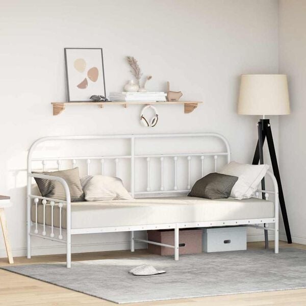 Minimalistisches Tagesbett aus Stahl, Weiß, 75x190 cm - bis zu 35% Rabatt