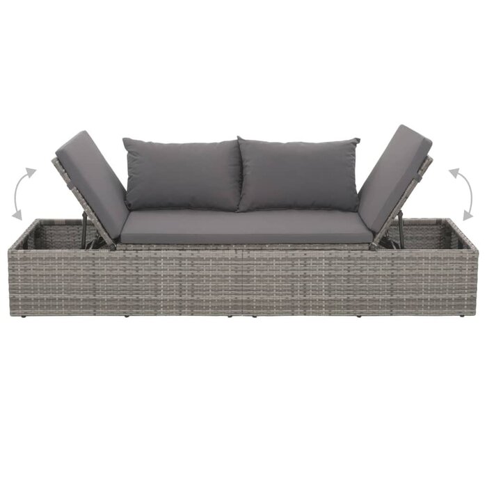 Luxus Polyrattan-Sonnenliege Grau - Jetzt bis zu 35% Rabatt sichern