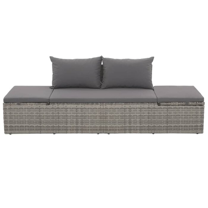 Luxus Polyrattan-Sonnenliege Grau - Jetzt bis zu 35% Rabatt sichern