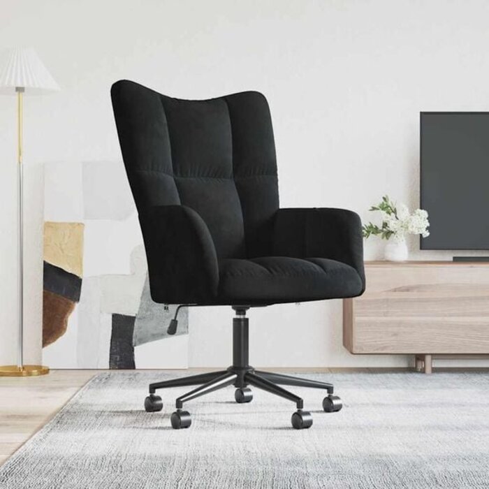 Vidaxl Samt Relaxsessel Schwarz, höhenverstellbar - bis zu 39% sparen!