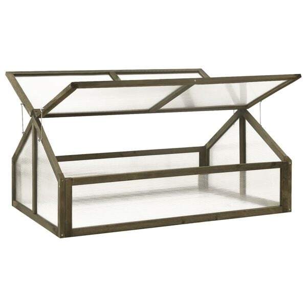 Vidaxl Frühbeet 114x80x50 cm Fichtenholz Grau - bis zu 34% Rabatt