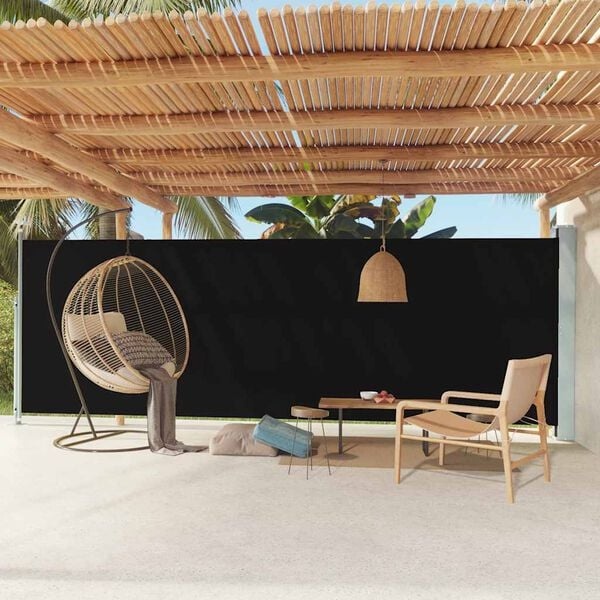 Vidaxl Seitenmarkise 180x600 cm Schwarz - Sicht- und Windschutz - bis zu 35% reduziert