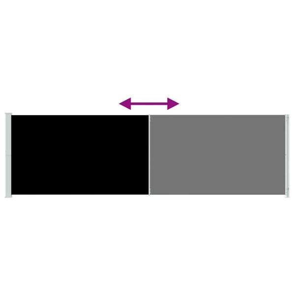 Vidaxl Seitenmarkise 180x600 cm Schwarz - Sicht- und Windschutz - bis zu 35% reduziert