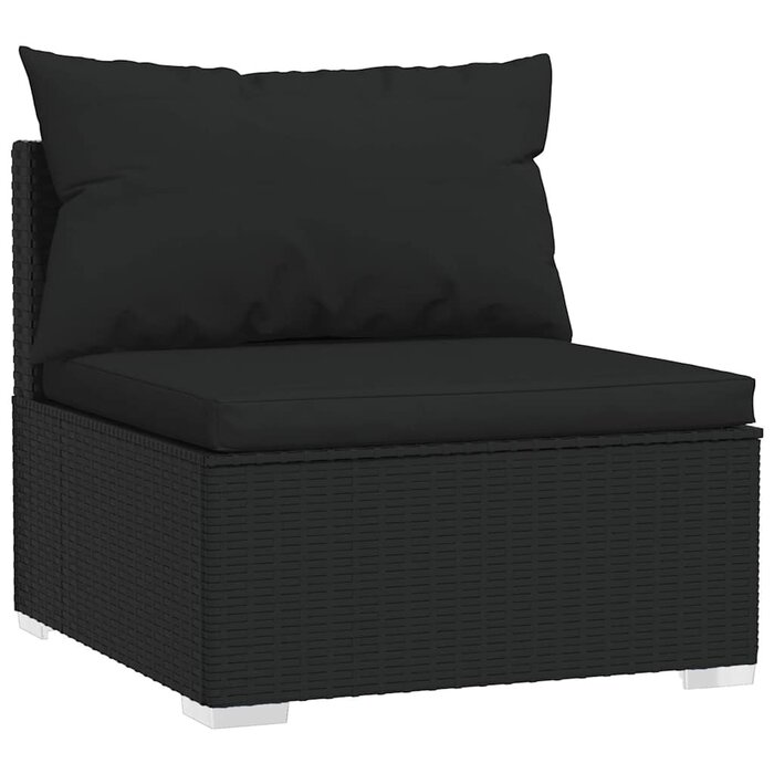 Vidaxl Garten-Mittelsofa Poly-Rattan Schwarz 70x70cm - Outlet bis zu 34% Rabatt