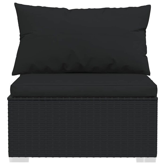 Vidaxl Garten-Mittelsofa Poly-Rattan Schwarz 70x70cm - Outlet bis zu 34% Rabatt
