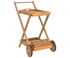 Vidaxl Servierwagen aus massivem Akazienholz - 54x87x90 cm - 60% Rabatt