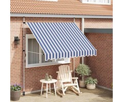 Vidaxl Manuelle Markise 250 cm blau-weiß, 57% Rabatt