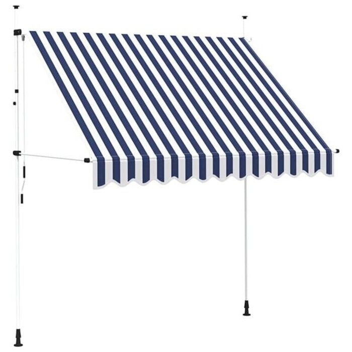 Vidaxl Manuelle Markise 250 cm blau-weiß - bis zu 35% Rabatt