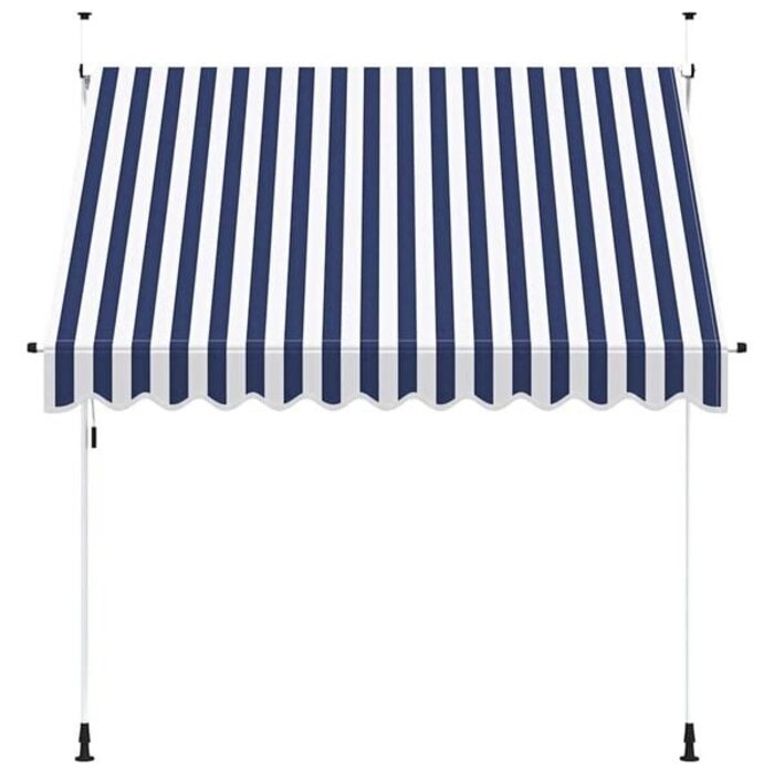 Vidaxl Manuelle Markise 250 cm blau-weiß - bis zu 35% Rabatt