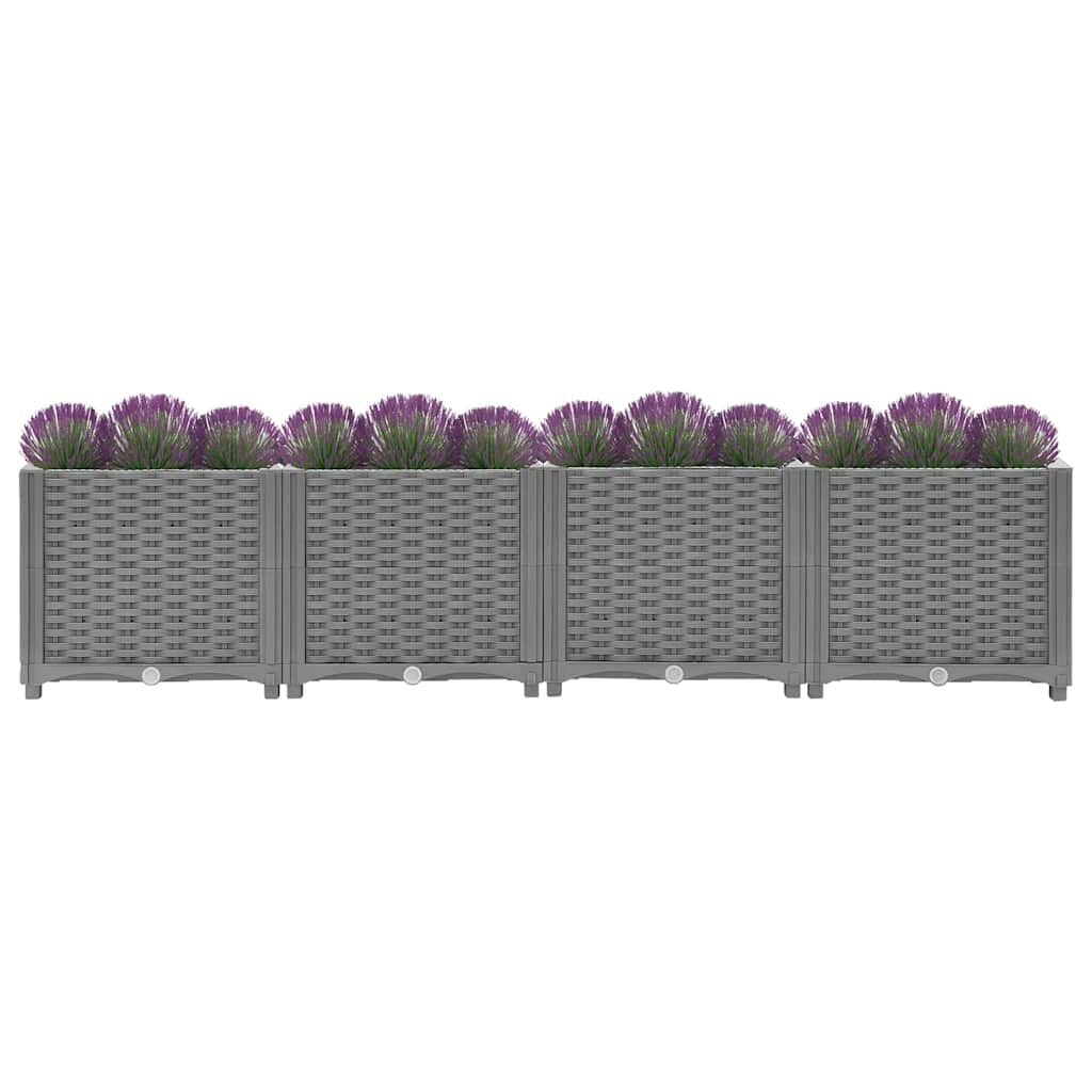 Vidaxl Großes Hochbeet 160x40x38 cm Rattan-Optik Hellgrau - bis zu 34% sparen