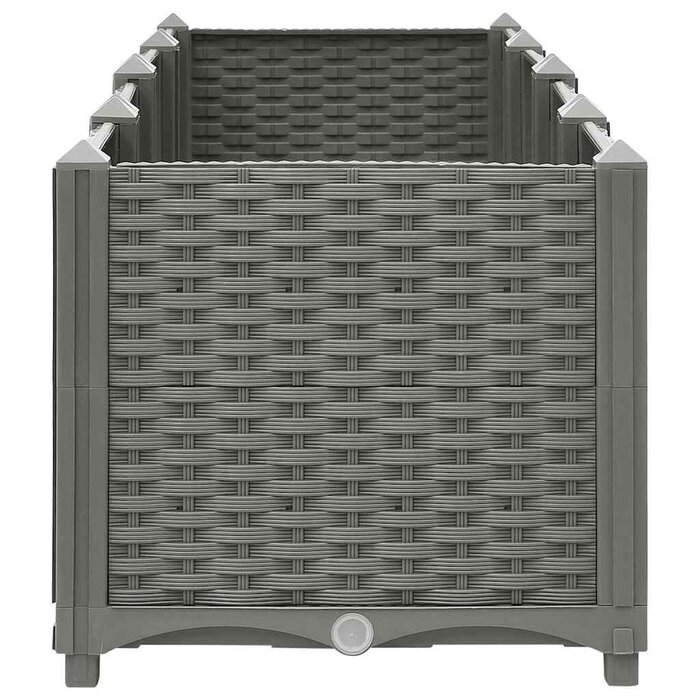 Vidaxl Großes Hochbeet 160x40x38 cm Rattan-Optik Hellgrau - bis zu 34% sparen