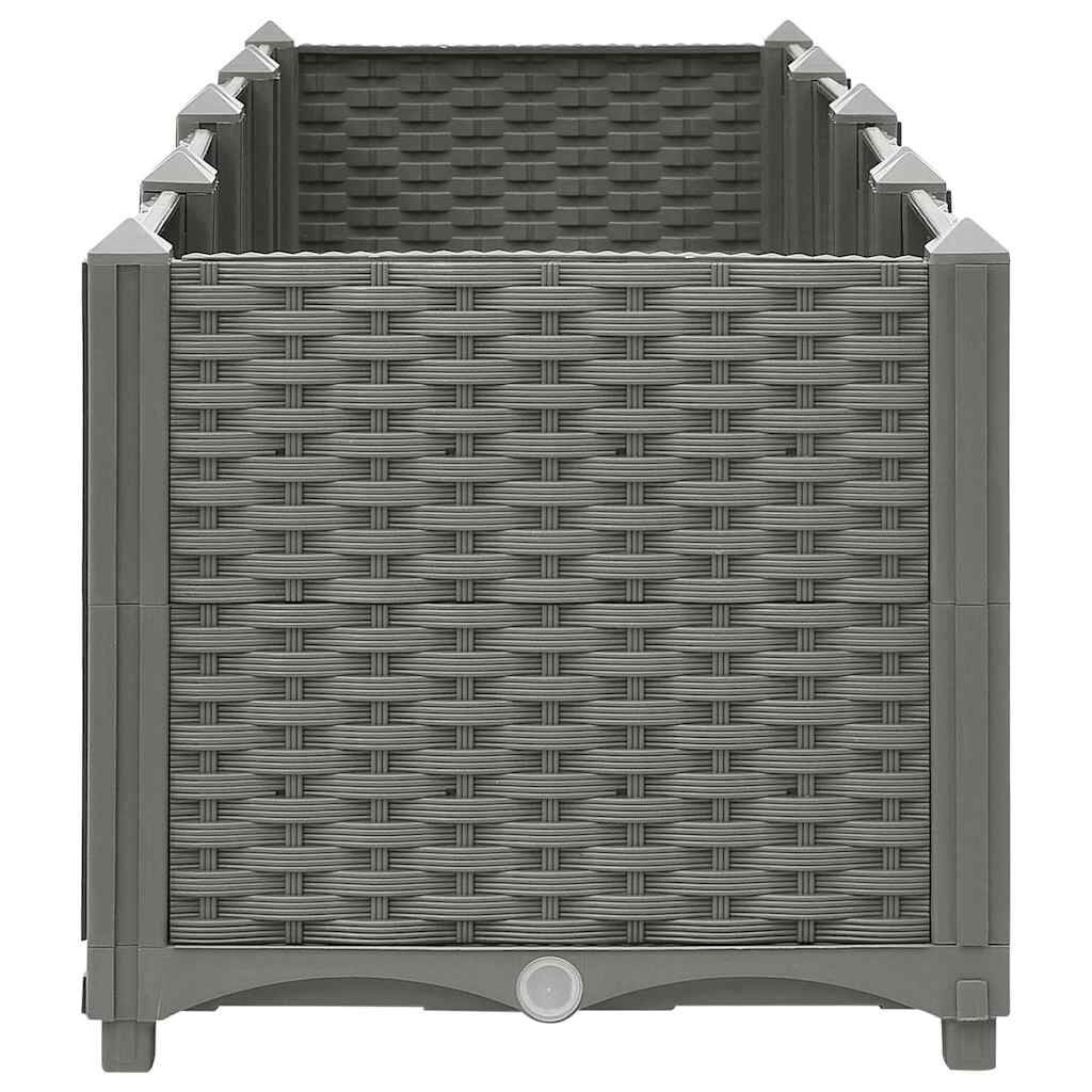 Vidaxl Großes Hochbeet 160x40x38 cm Rattan-Optik Hellgrau - bis zu 34% sparen