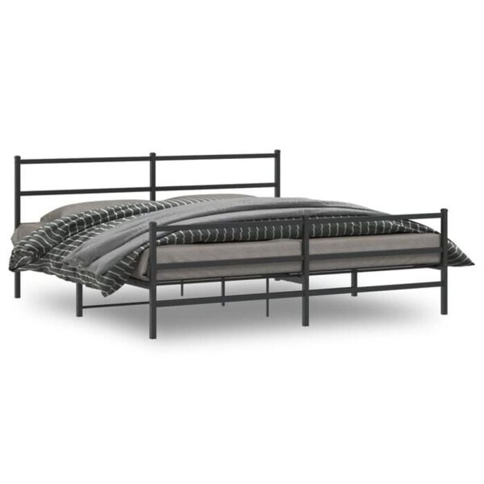 Vidaxl Metall-Bettgestell 180x200 cm Schwarz - Zeitloses Design, bis zu 35% Rabatt