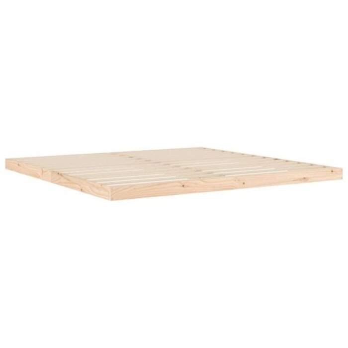Vidaxl Massives Kiefernholz Bett 200x200 cm - Natur - bis zu 34% reduziert