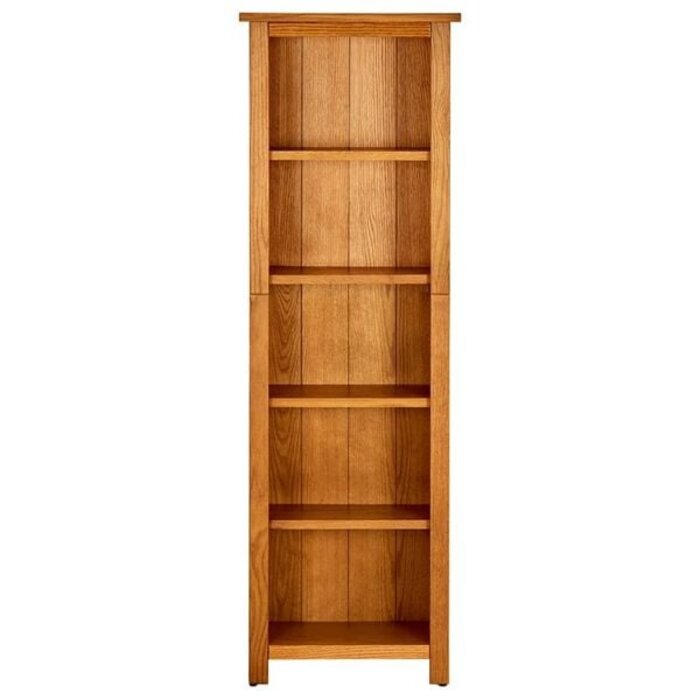 Vidaxl Massives Eichen-Bücherregal 140 cm - 5 Fächer - Outlet bis zu 35% reduziert