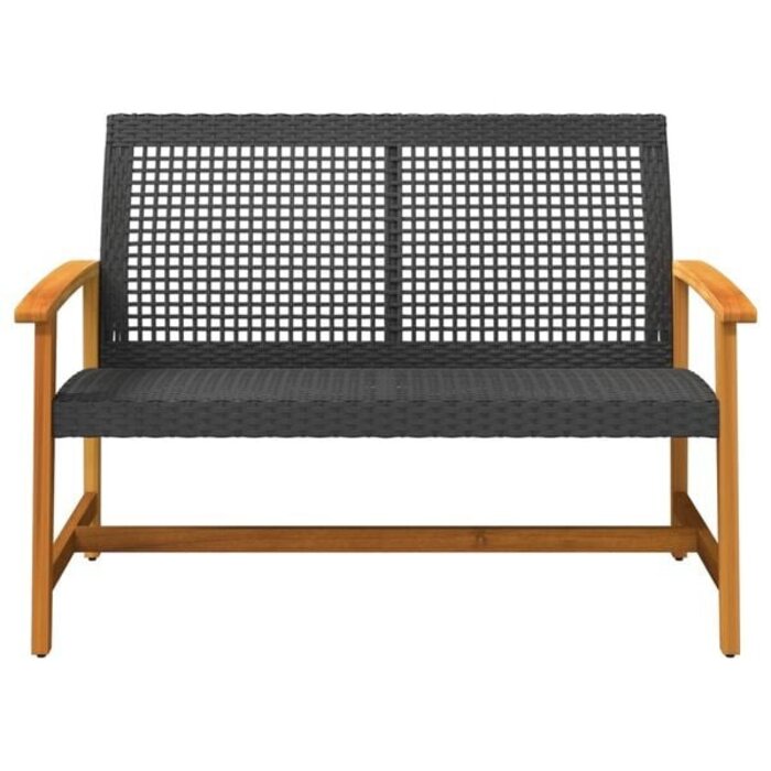 Vidaxl Gartenbank 112 cm aus Poly-Rattan & Akazie - bis zu 34% sparen