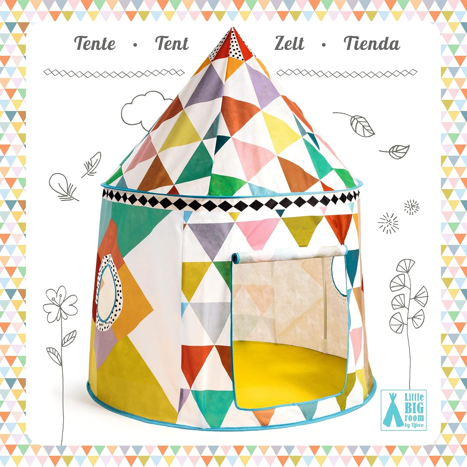 Kinderspielzelt im skandinavischen Design, 106x106x130 cm - bis zu 34% sparen