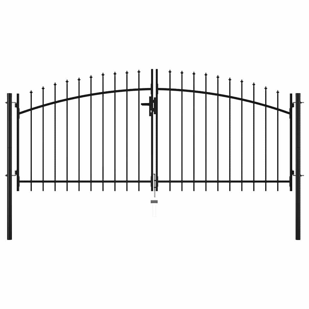 Vidaxl Doppelflügeliges Gartentor 300x150 cm - Schwarz - bis zu 35% Rabatt