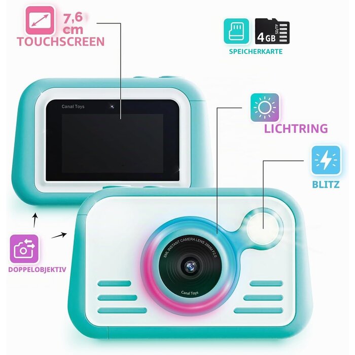 Canal Toys Sofortbildkamera für Kinder 32 MP mit Touchscreen & Drucker - bis zu 34% Rabatt
