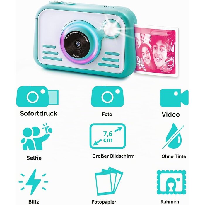 Canal Toys Sofortbildkamera für Kinder 32 MP mit Touchscreen & Drucker - bis zu 34% Rabatt